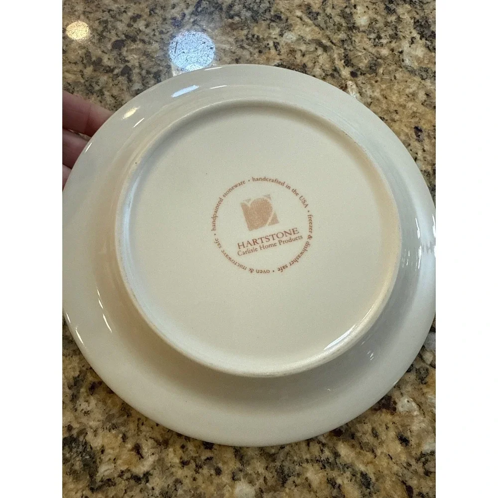 Hartstone Carlisle Home Products Handpainted Floral‎ Stoneware Plate Blue